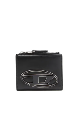 1DR bi-fold zip ii Logo plakalı küçük deri cüzdan