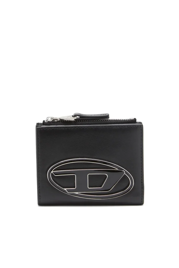 1DR bi-fold zip ii Logo plakalı küçük deri cüzdan