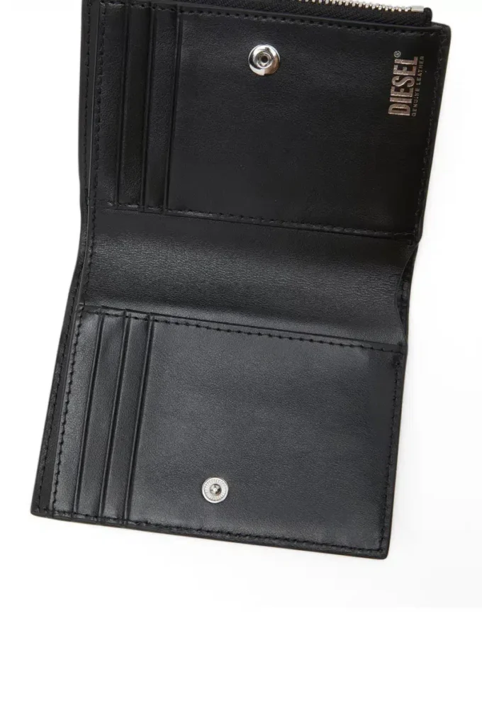 1DR bi-fold zip ii Logo plakalı küçük deri cüzdan