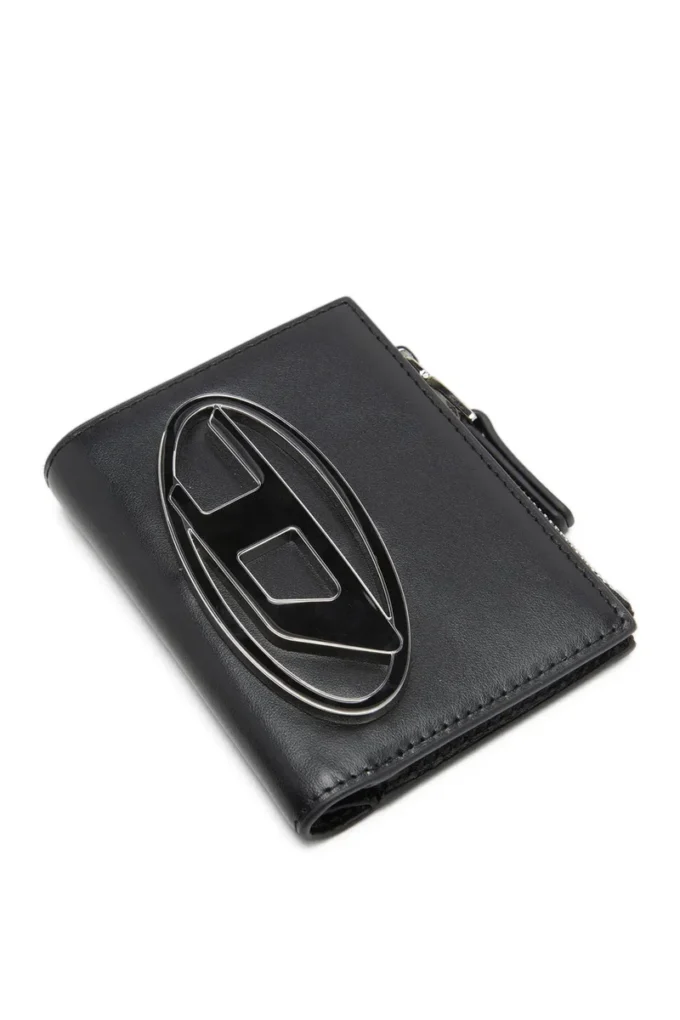 1DR bi-fold zip ii Logo plakalı küçük deri cüzdan