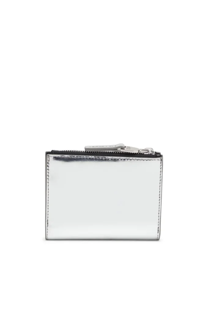1DR bi-fold zip ii Oval D logolu iki katlı deri cüzdan