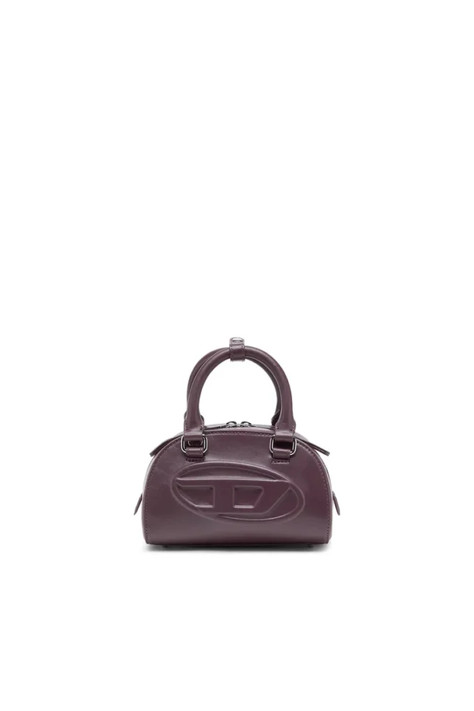 1dr dome crossbody 1DR Dome-Mini bowling çanta, bordo deri