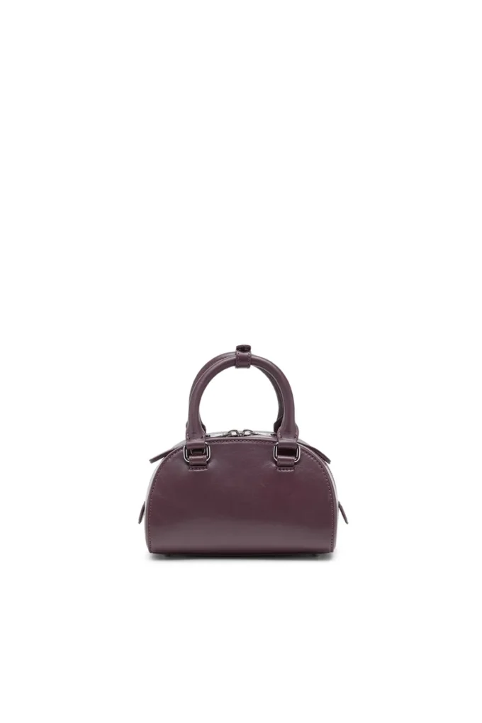1dr dome crossbody 1DR Dome-Mini bowling çanta, bordo deri
