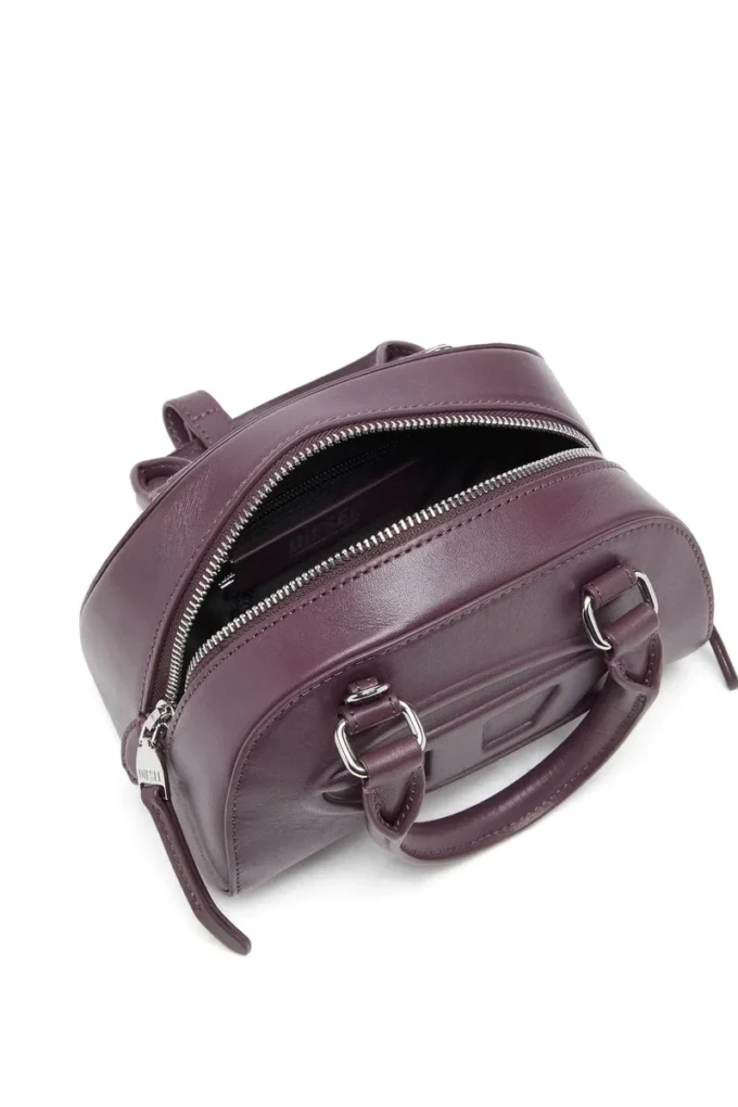 1dr dome crossbody 1DR Dome-Mini bowling çanta, bordo deri