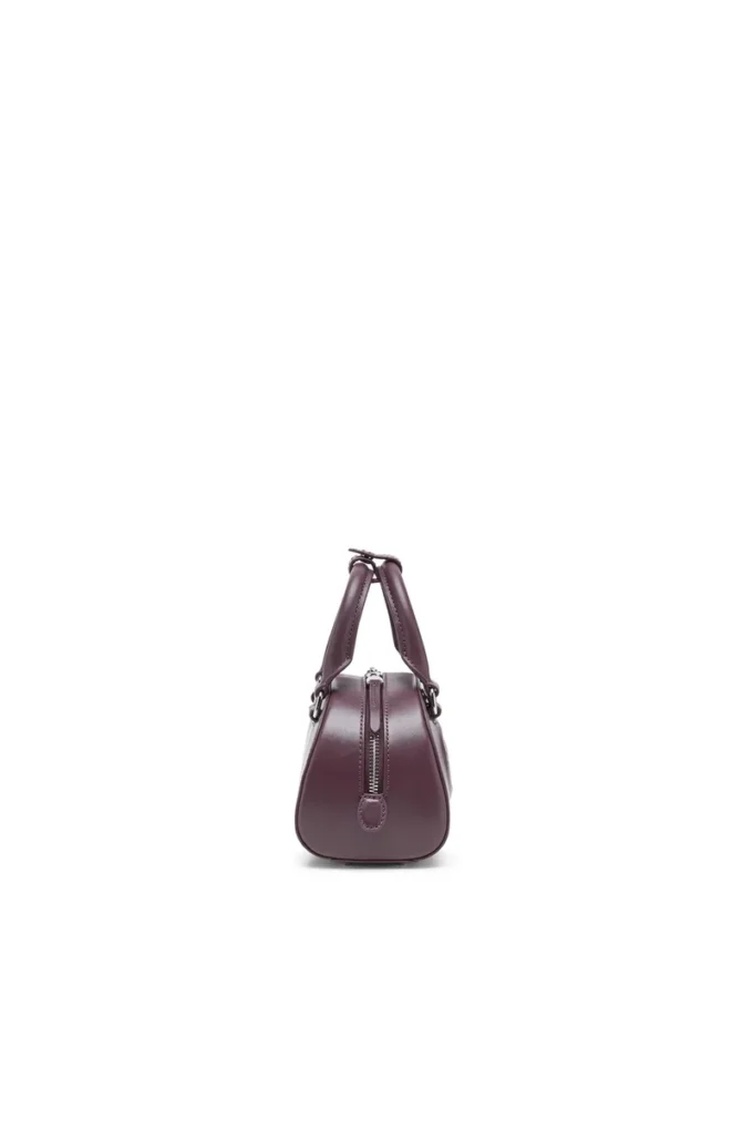 1dr dome crossbody 1DR Dome-Mini bowling çanta, bordo deri