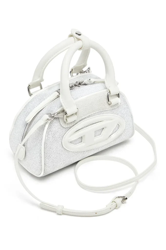 1dr dome crossbody 1DR Dome-Mini bowling çanta, lurex kumaş