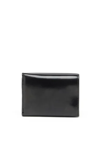 1DR tri fold coin xs ii Aynalı deri üç katlı cüzdan