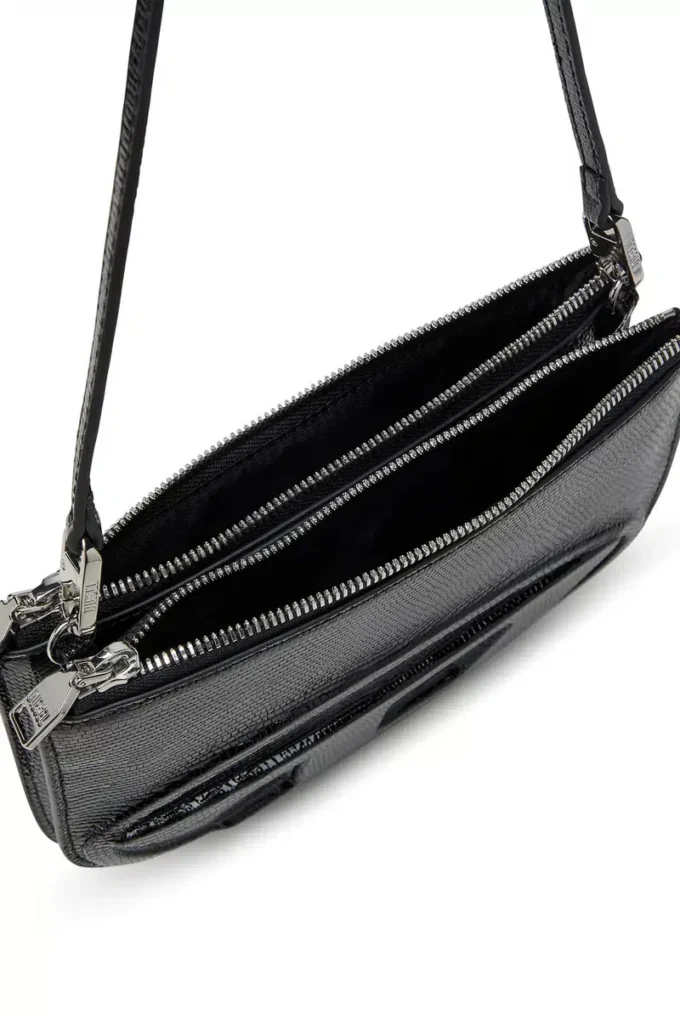 1dr twin Kabartmalı deri 1DR Twin-Double-pouch omuz çantası