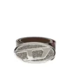 b-1dr 2.0 full rocks 4 cm deri kemer, yapay elmas Oval D tokalı