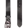 b-1dr 3,9 cm deri kemer, metalik oval D tokalı