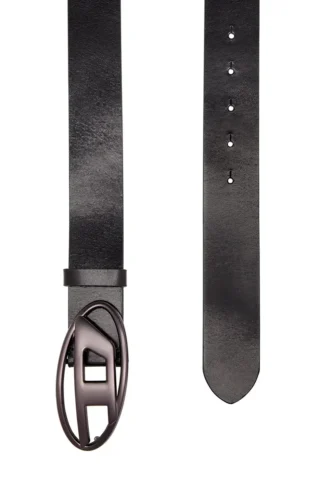 b-1dr 3,9 cm deri kemer, metalik oval D tokalı