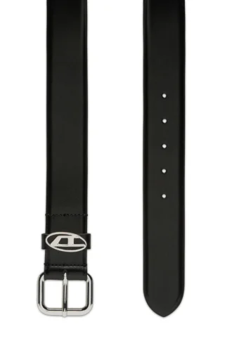 b-1dr oval d halka 3,9 cm logo plakalı süslemeli deri kemer