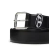 b-1dr oval d halka 3,9 cm logo plakalı süslemeli deri kemer