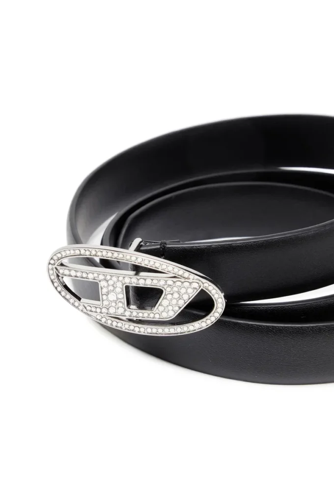 b-1dr strass 20 1,9 cm ince deri kemer, kristal tokalı