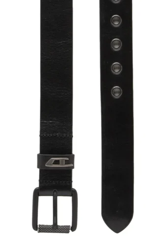 b-dave ii 3,5 cm parlak deri kemer, logo halkalı
