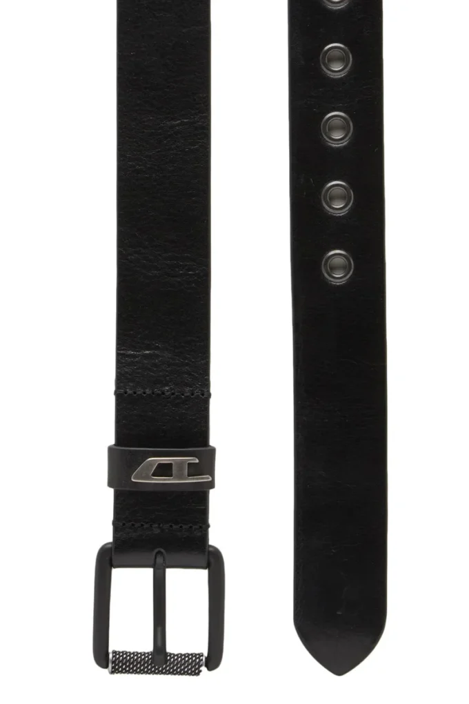 b-dave ii 3,5 cm parlak deri kemer, logo halkalı