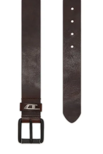 b-dave ii 3,5 cm parlak deri kemer, logo halkalı