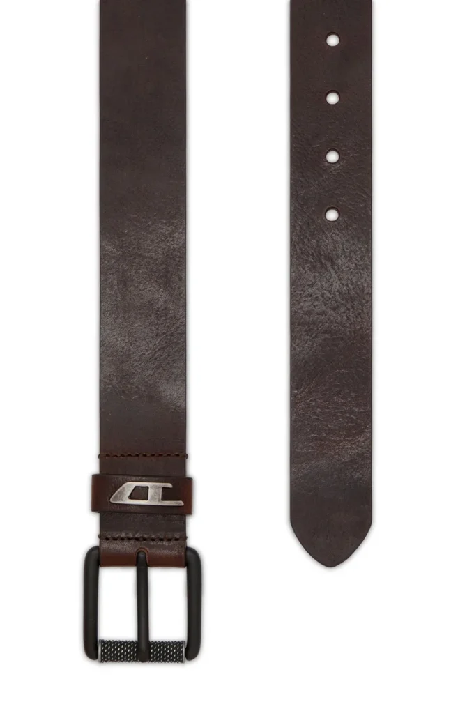 b-dave ii 3,5 cm parlak deri kemer, logo halkalı