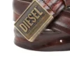 b-metal biscotto Deri kemer 4 cm, logo plakalı