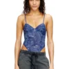 bridget-dnm Denim efektli file bodysuit