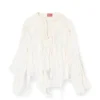 c-lassy Kırışık muslin flounce bluz