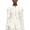 c-lassy Kırışık muslin flounce bluz