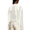 c-lassy Kırışık muslin flounce bluz