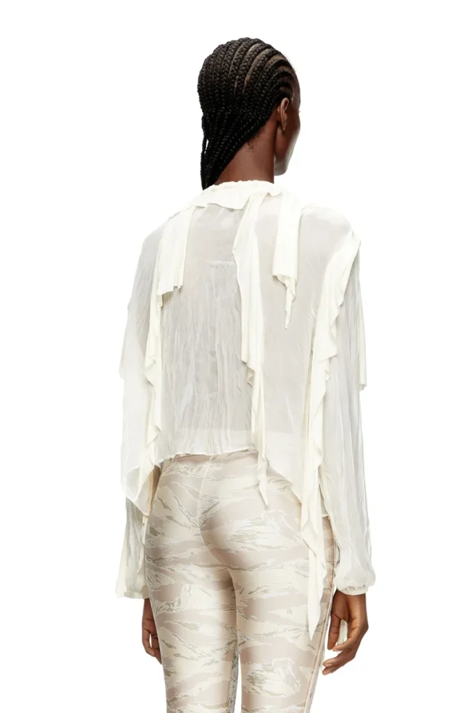 c-lassy Kırışık muslin flounce bluz