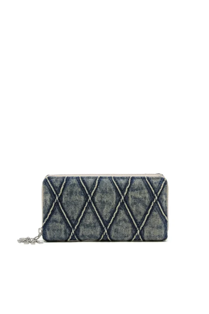 Charm-D continental zip l Argyle kapitone denim fermuarlı cüzdan Charm-D continental zip l Argyle kapitone denim fermuarlı cüzdan