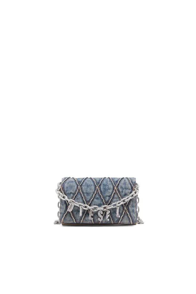 Charm-D cüzdan askısı Argyle kapitone denim cüzdan Charm-D cüzdan askısı Argyle kapitone denim cüzdan