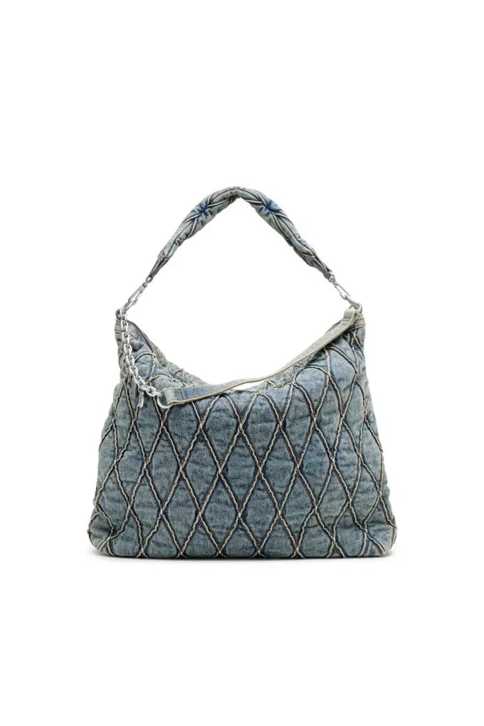 charm-d hobo Argyle kapitone denim Charm-D-Large hobo çanta