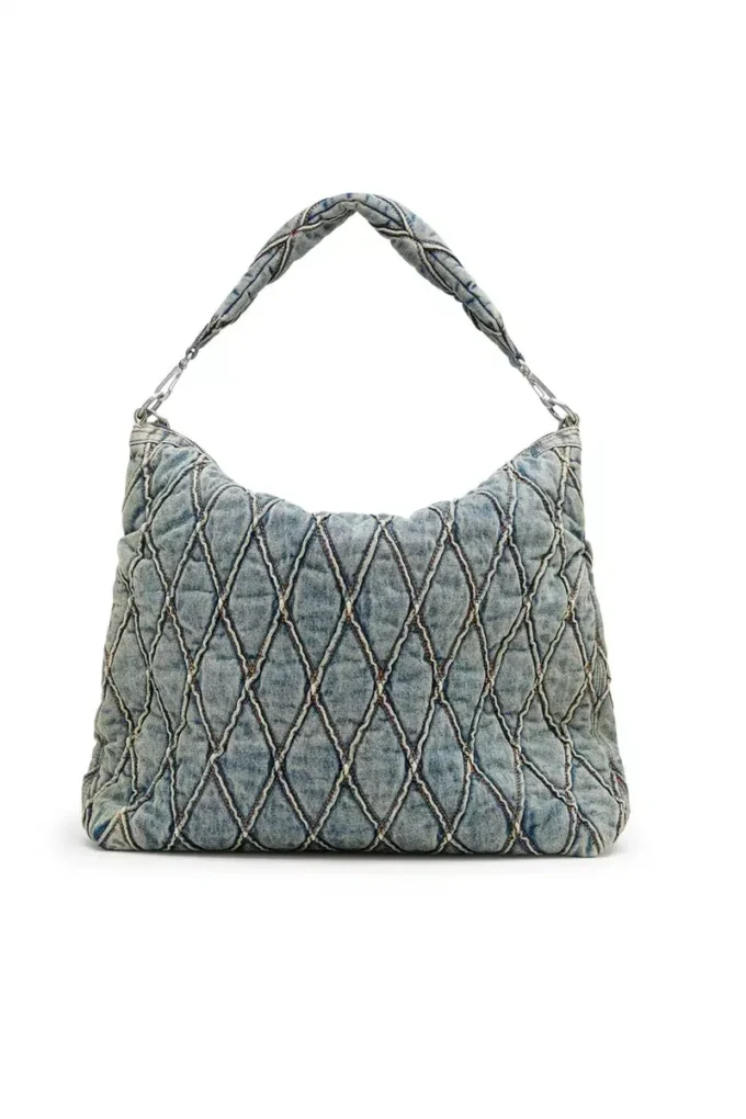 charm-d hobo Argyle kapitone denim Charm-D-Large hobo çanta