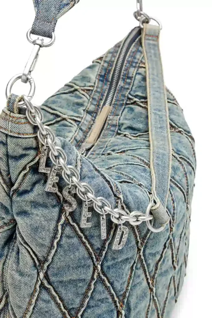 charm-d hobo Argyle kapitone denim Charm-D-Large hobo çanta