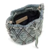 charm-d kova çanta Argyle kapitone denim Charm-D S-Mini kova çanta