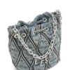 charm-d kova çanta Argyle kapitone denim Charm-D S-Mini kova çanta