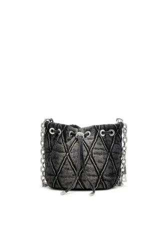 charm-d kova s Charm-D S-Mini kova çanta, işlenmiş kapitone denim