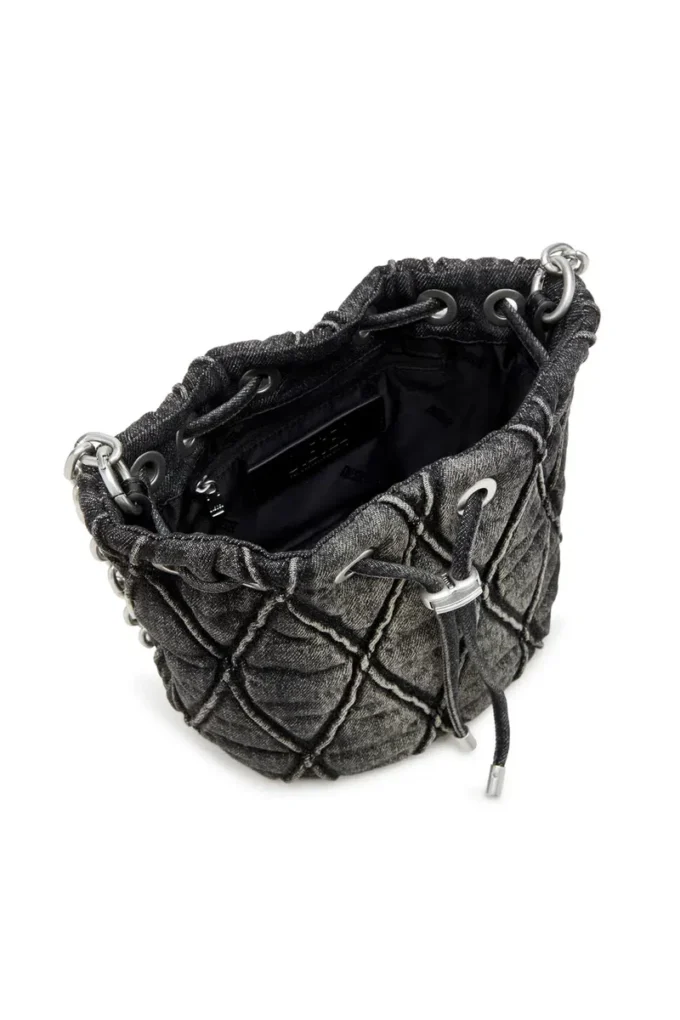 charm-d kova s Charm-D S-Mini kova çanta, işlenmiş kapitone denim
