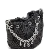 charm-d kova s Charm-D S-Mini kova çanta, işlenmiş kapitone denim