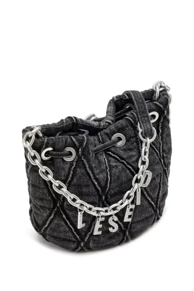 charm-d kova s Charm-D S-Mini kova çanta, işlenmiş kapitone denim