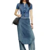 charm-d kova s Charm-D S-Mini kova çanta, işlenmiş kapitone denim