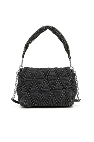 charm-d omuz çantası Charm-D M-Omuz çantası, kapitone denim