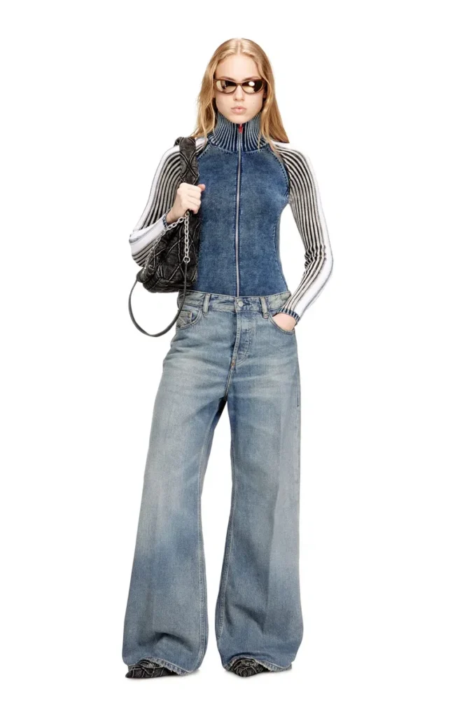 charm-d omuz çantası Charm-D M-Omuz çantası, kapitone denim