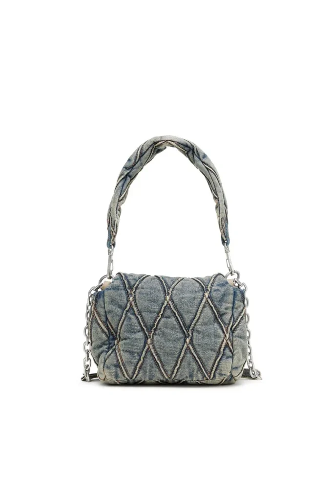 charm-d omuz çantası Charm-D S-Küçük kapitone denim el çantası