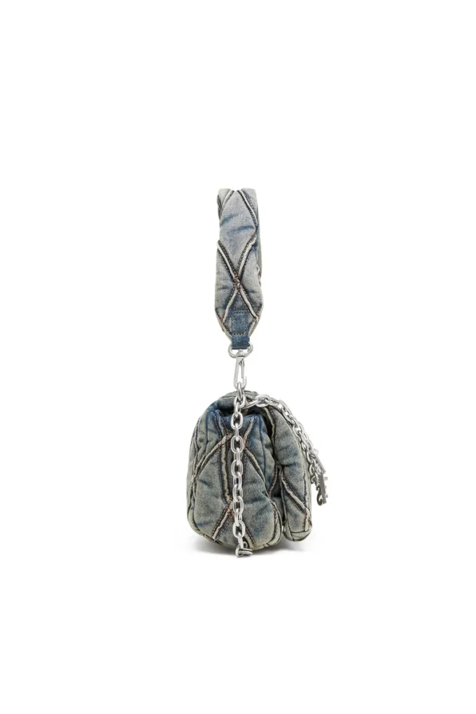 charm-d omuz çantası Charm-D S-Küçük kapitone denim el çantası