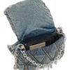 charm-d omuz çantası Charm-D S-Küçük kapitone denim el çantası