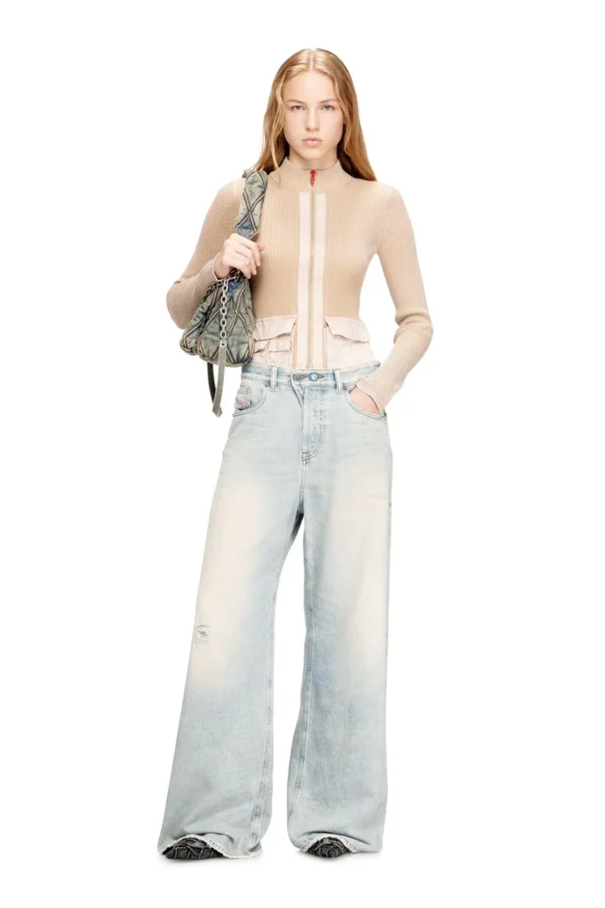 charm-d omuz çantası Charm-D S-Küçük kapitone denim el çantası