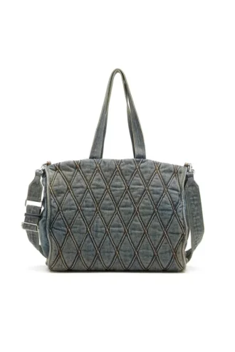charm-d shopper Argyle kapitone denim Charm-D-Tote çanta