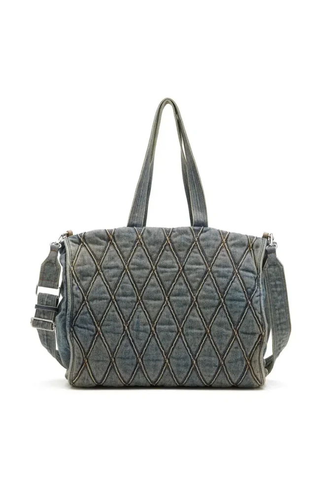 charm-d shopper Argyle kapitone denim Charm-D-Tote çanta
