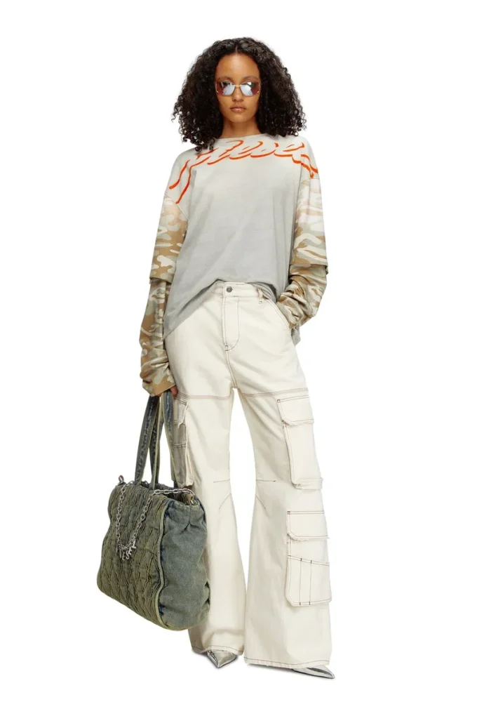 charm-d shopper Argyle kapitone denim Charm-D-Tote çanta