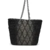 charm-d shopper m Charm-D-Tote çanta, kapitone denim